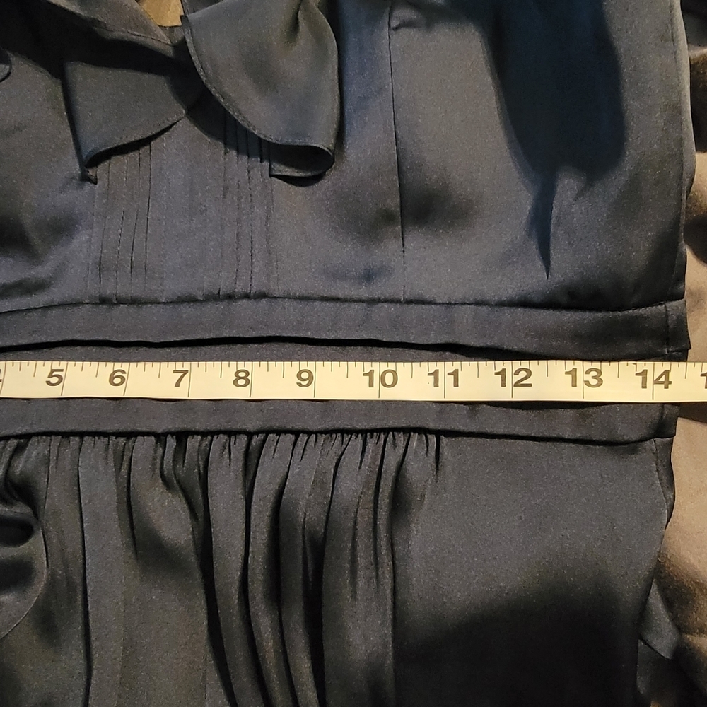 BCBG Paris Size 6 Navy Blue Sleeveless Ruffle Evening Gown Maxi Formal Dress - Picture 8 of 11